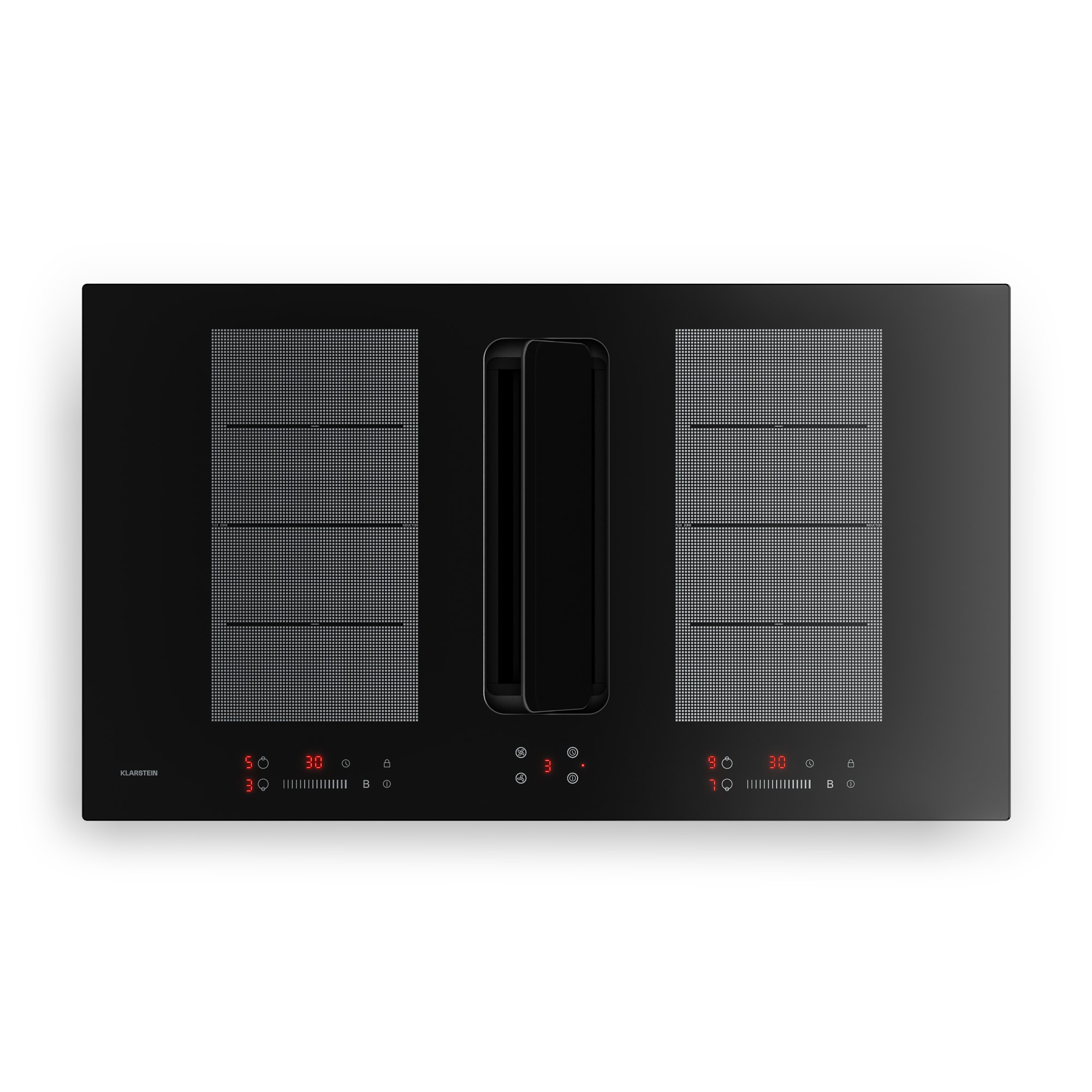 Klarstein ChefFusion indukciós főzőlap páraelszívóval | 4 főzőzóna | 7200 W | 504,3 m³/h | 90 cm