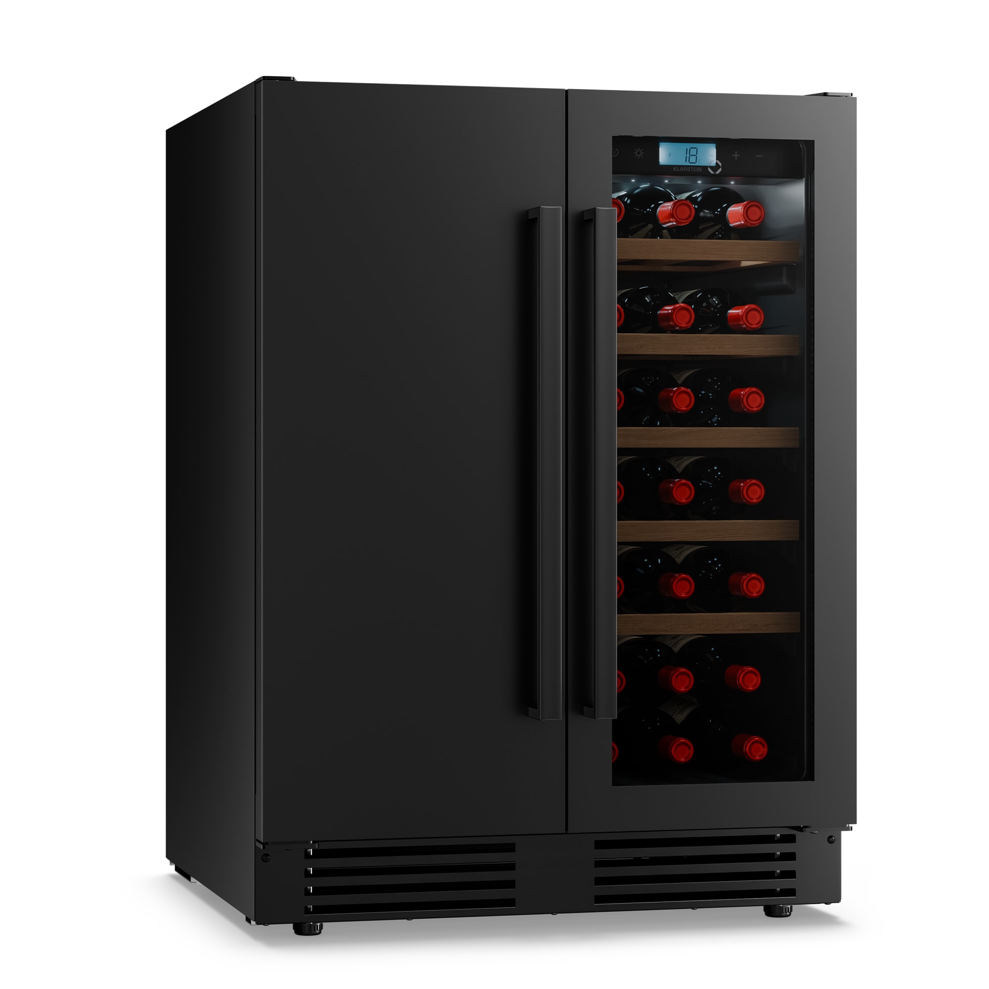 Klarstein Velaire 2 zónás, pult alá helyezhető borhűtő | 126 l | 21 palack | UV-védelem | 60 cm